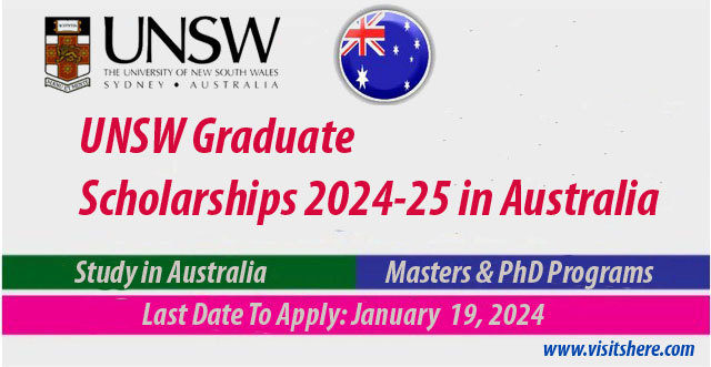 UNSW Graduate Scholarships 2024-25 in Australia