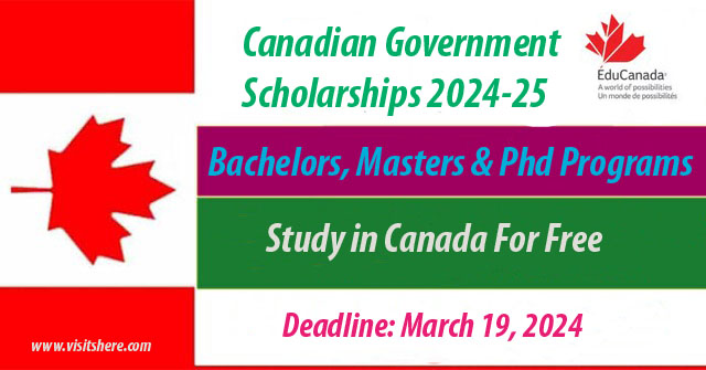 Canadian Government Scholarships 2024-25 in Canada