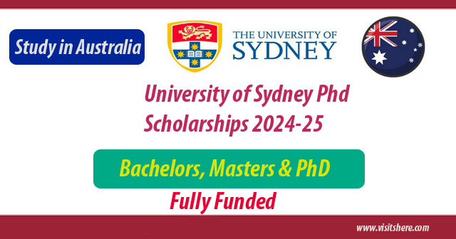 University of Sydney Phd Scholarships 2024-25 in Australia